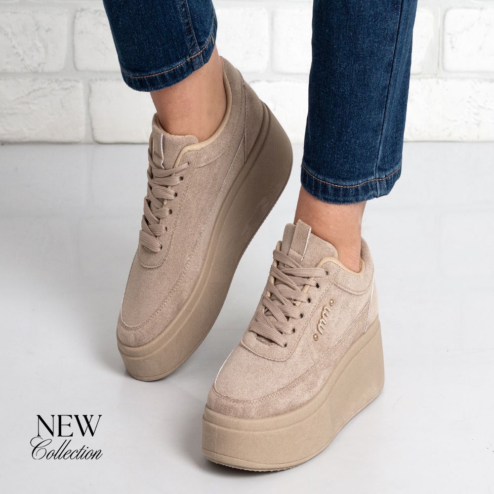 Дамски кецове в тъмно бежово Дамски кецове в тъмно бежово